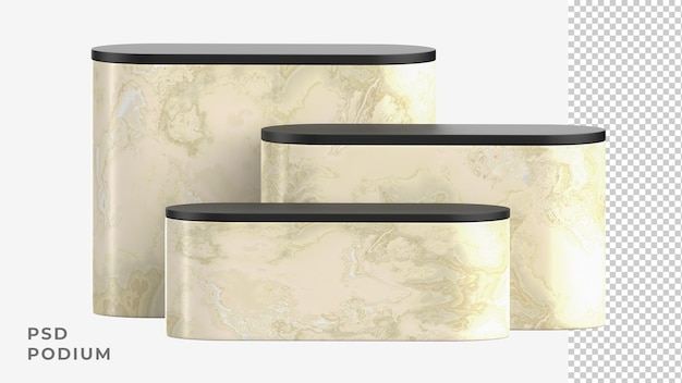 PSD 3d marble podium with different height