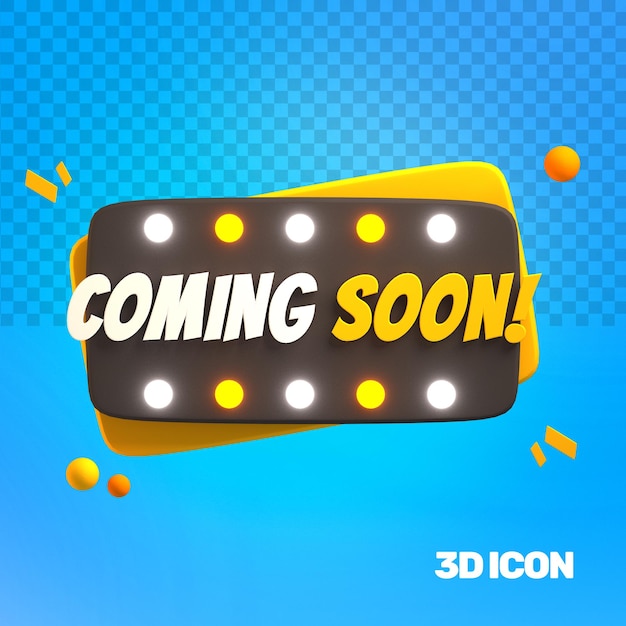 3D Marketing Coming Soon Text Icon