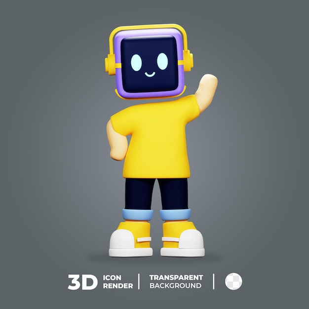 3D Mascot Robot Say Hello