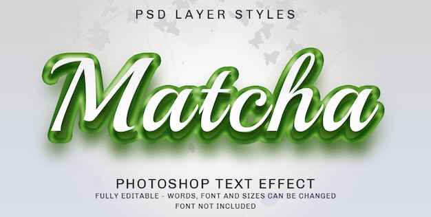 3d matcha editable text style effect