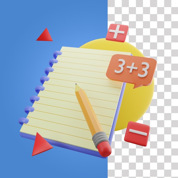 3d mathematical learning icon