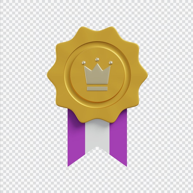 3d medal in 3d rendering isolated