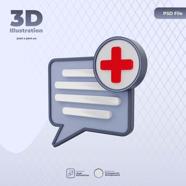 3D medical forum icon illustration