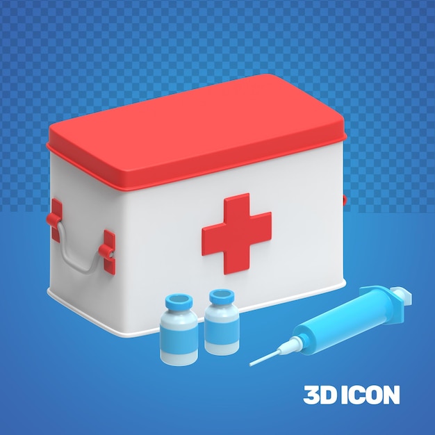 PSD 3d medical icon medical box- 03