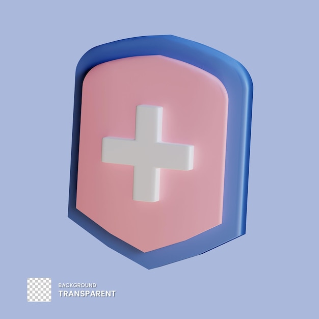 3d medical shield illustration