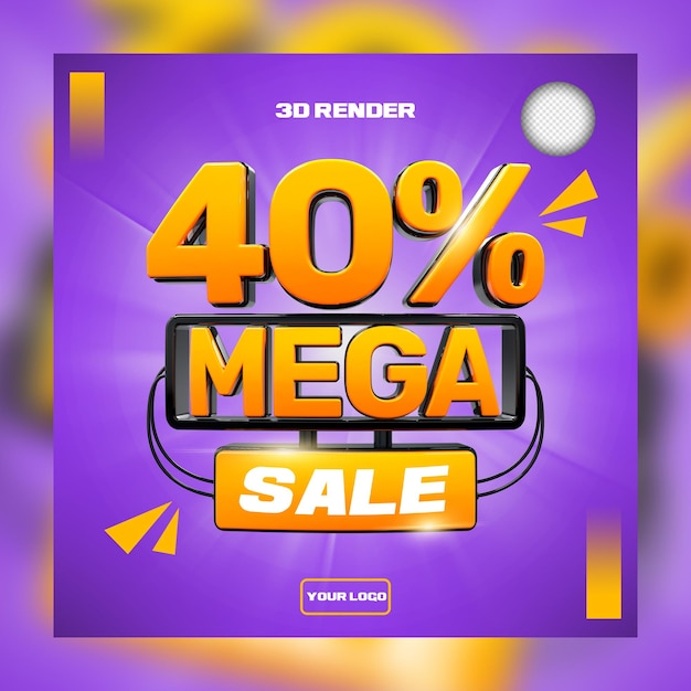 3d mega sale 40 off for promotion