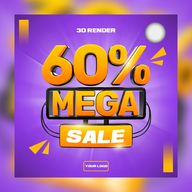 3d mega sale 60 off for promotion