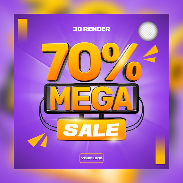 3d mega sale 70 off for promotion