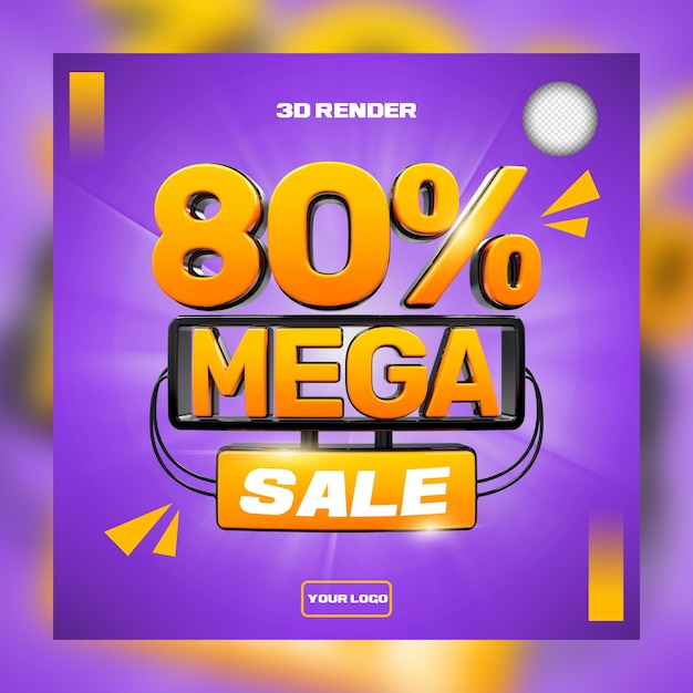 3d mega sale 80 off for promotion