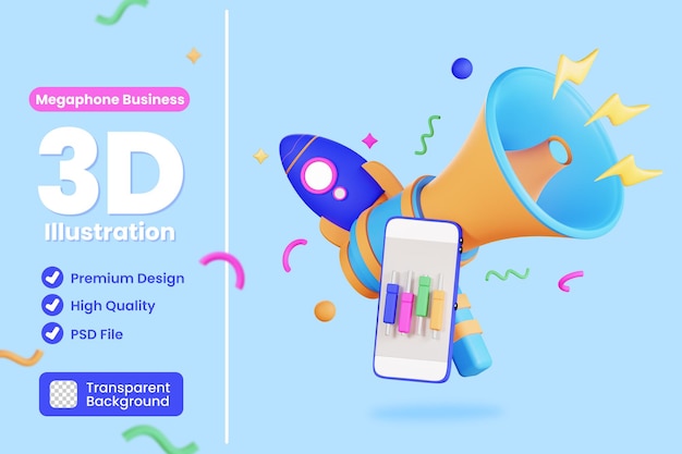 3D Megaphone Business Illustration