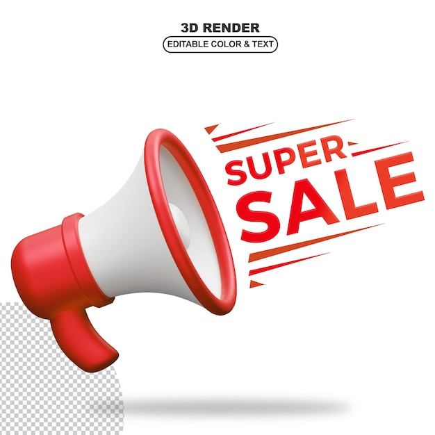 3d megaphone speaker super sale with red color