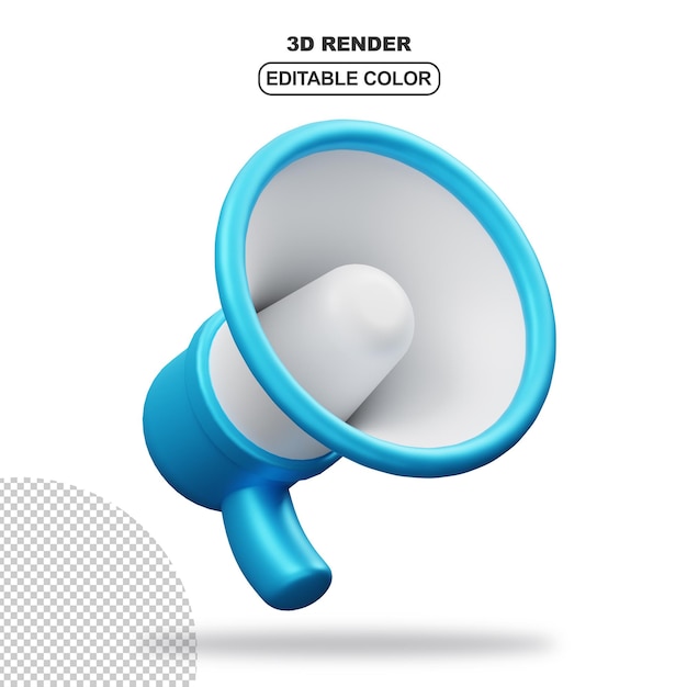 3d megaphone speaker with blue color