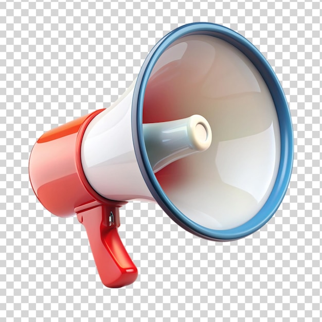 3d megaphone speech bubble Isolated on transparent background