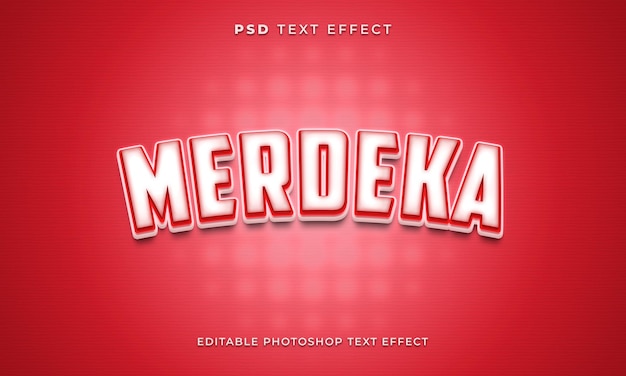 3D merdeka text effect template