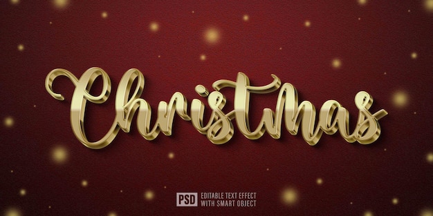 3d merry christmas editable text effect style