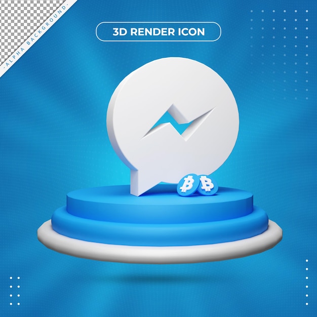 3d messenger rendering icon