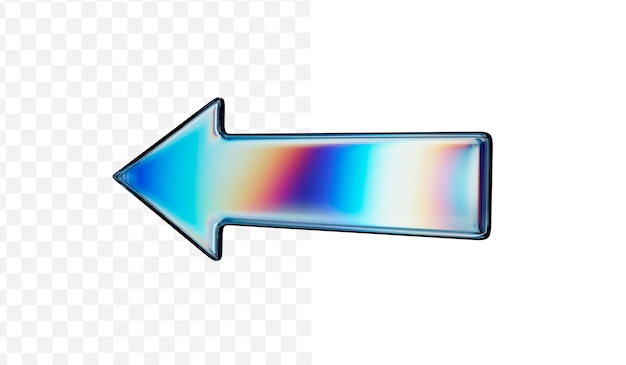 3d metal arrow with dispersion on isolated background 3d rendering illustration