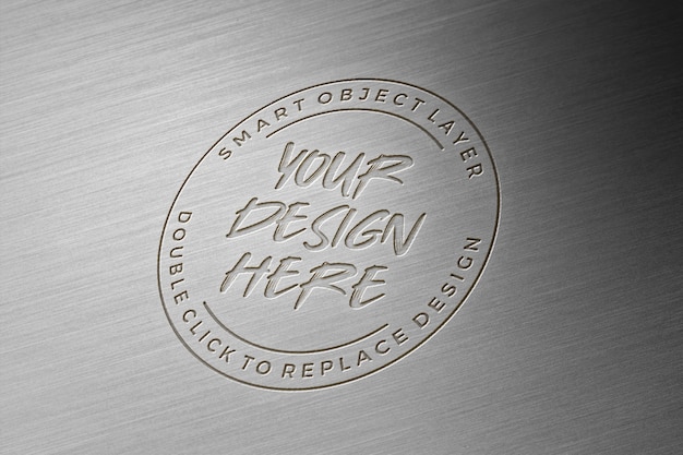 3d metal logo mockup