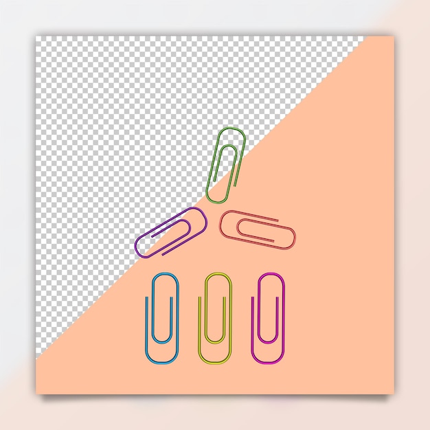 3d metal paperclip icon transparent psd