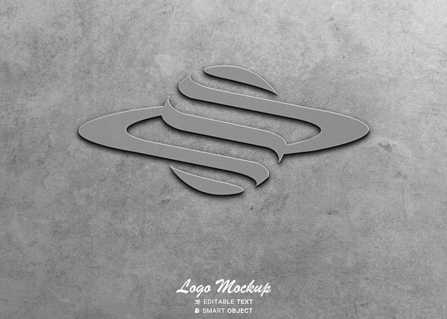 3d metallic logo mockup