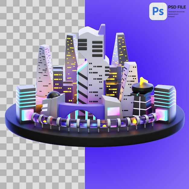 PSD 3d metaverse land render illustration icon isolated png