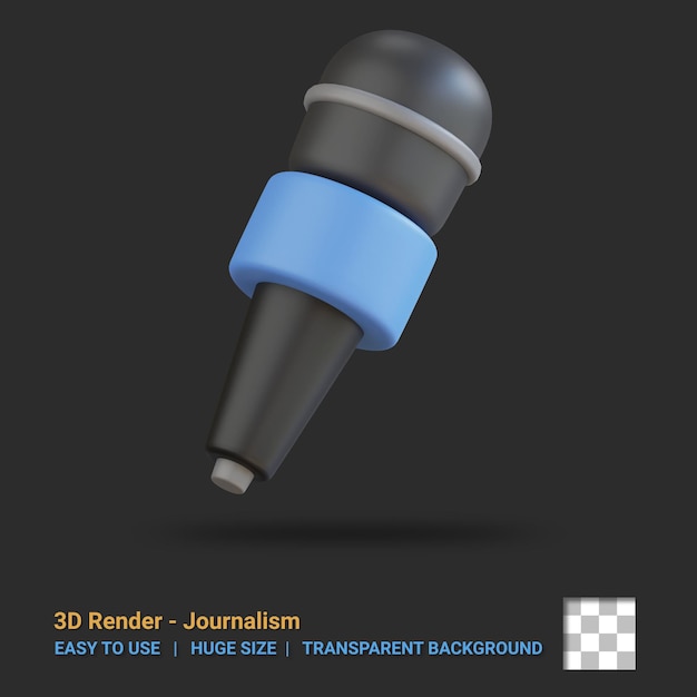 3d Microphone Live icon illustration with transparent background