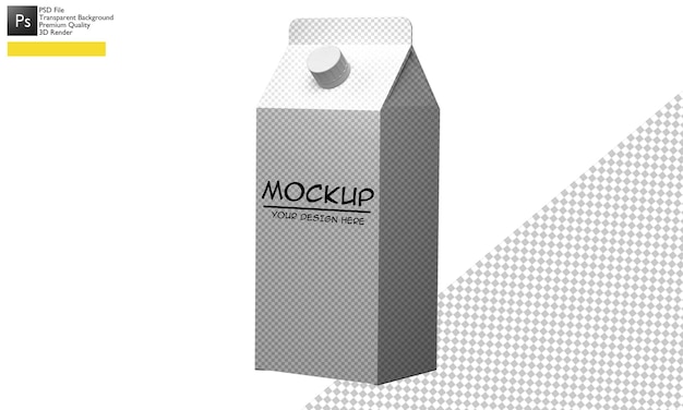 3d milk box mockup illustration