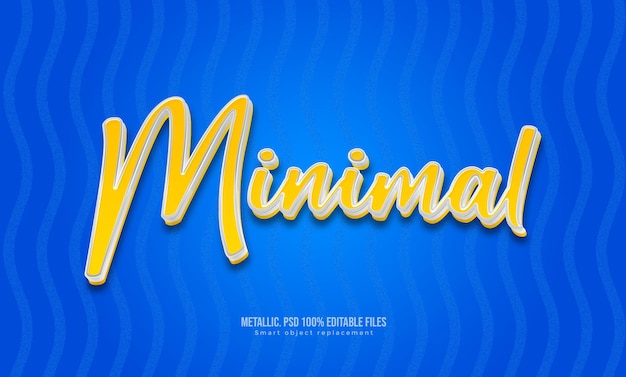 3D minimal editable text effect