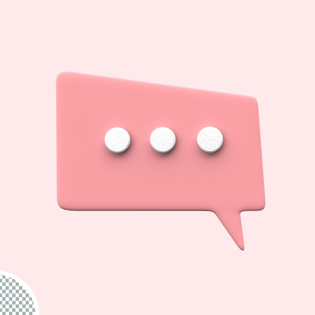 3d minimal pink bubbles speech chat icon talk balloon messages icon 3d rendering illustration 3d art