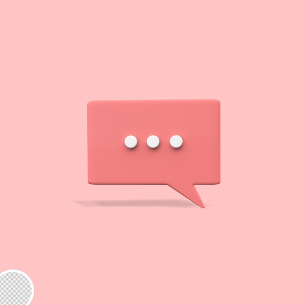 3d minimal pink simple bubbles speech chat icon talk balloon messages icon 3d render illustration