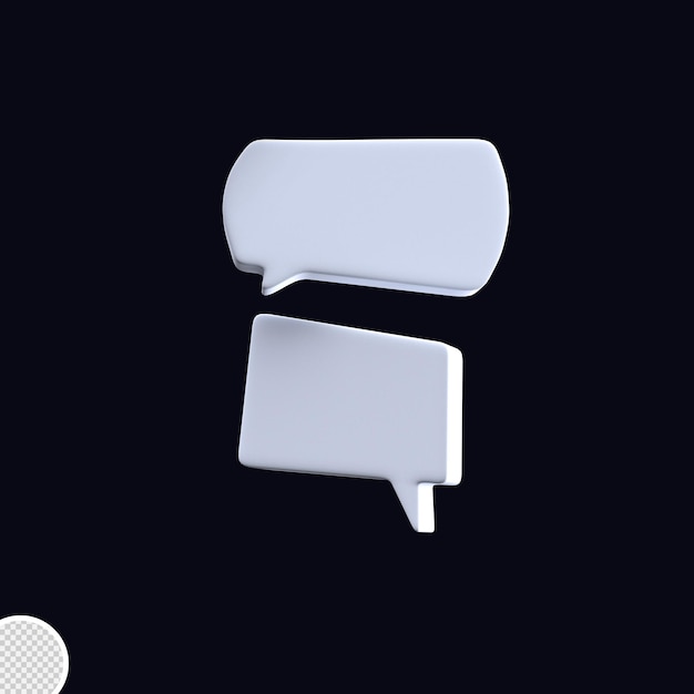 3d minimal white bubbles chat icon transparent background messages icon 3d rendering illustration