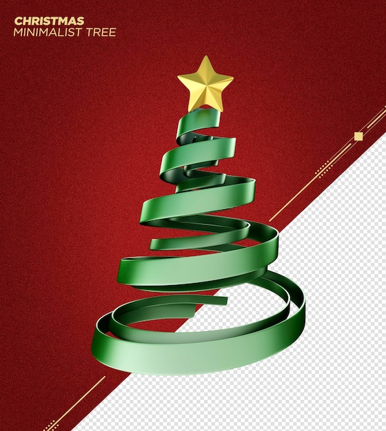 3d minimalist christmas tree for compositions