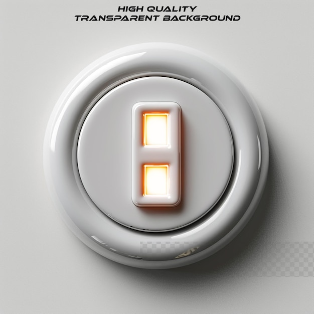 A 3D minimalistic colorful icon of a power button desig on transparent background