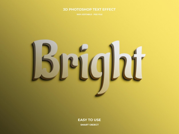 3d mockup Bright text style effect