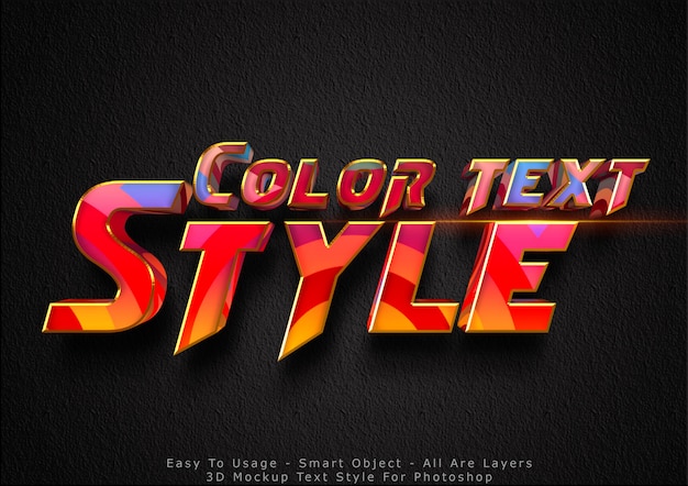 3d mockup colors text style effect