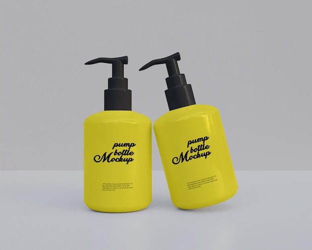 3d mockup pump spray bottle mockup