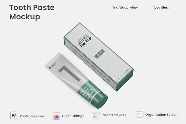 3d mockup of toothpaste box and tube Premium Psd