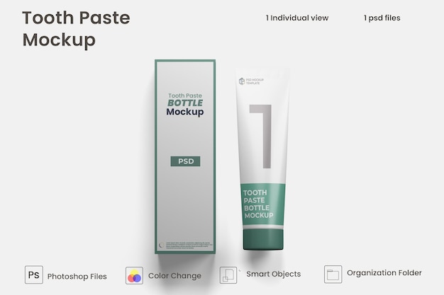 3d mockup of toothpaste box and tube Premium Psd