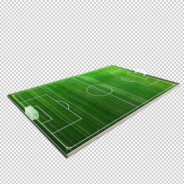 PSD 3d model of a soccer field when you see the white lines of the extension and the outside lines