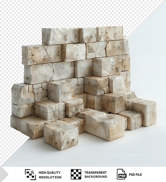 3d model of the wailing wall featuring a white wall and a square block