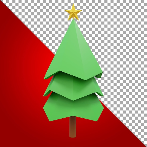 3d modeling christmas tree star asset lowpoly