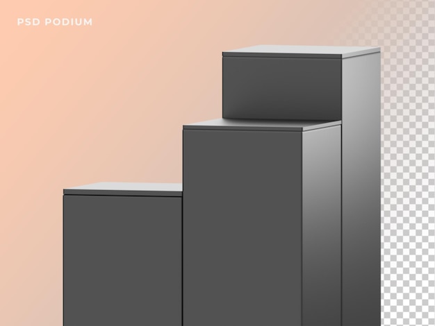 3d modern matt black product podium display