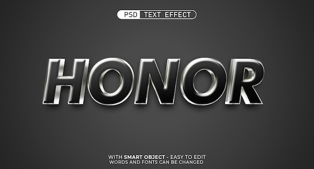 PSD 3d modern text honor editable font style