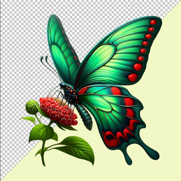 3d Monarch Beautiful Colorful insect icon Image on Transparent Background