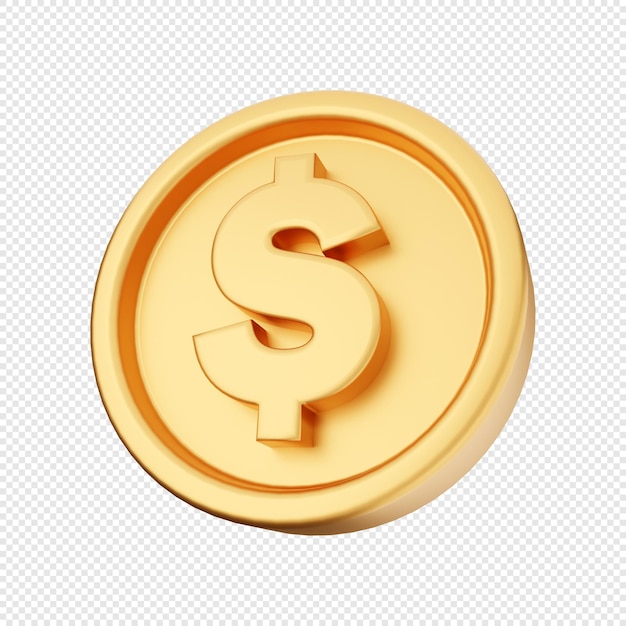 3D Money Dollar coin gold payment transaction