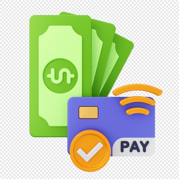 PSD 3d money payment icon