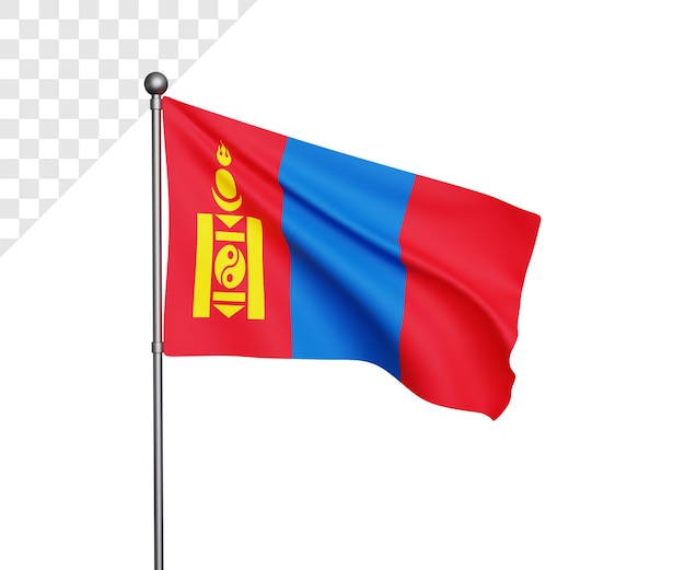 3d mongolia flag illustration