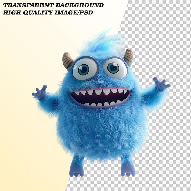 PSD 3d monster on transparent