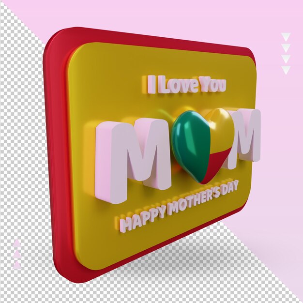 3d mothers day Benin flag rendering left view