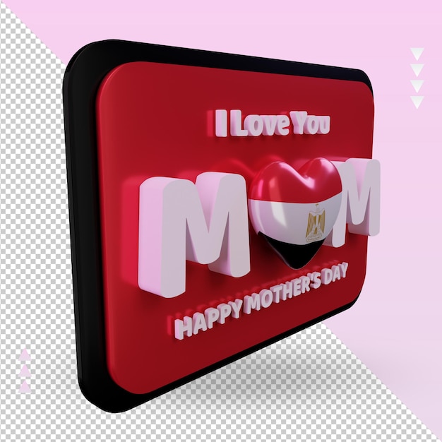 3d mothers day Egypt flag rendering left view